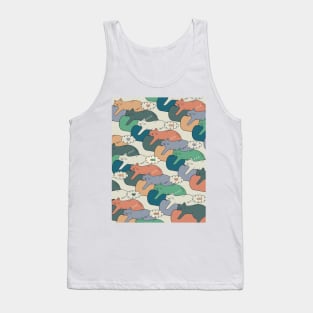 Sleepy Cats on Bean Bags - Soft Autumn Colors Version Tank Top